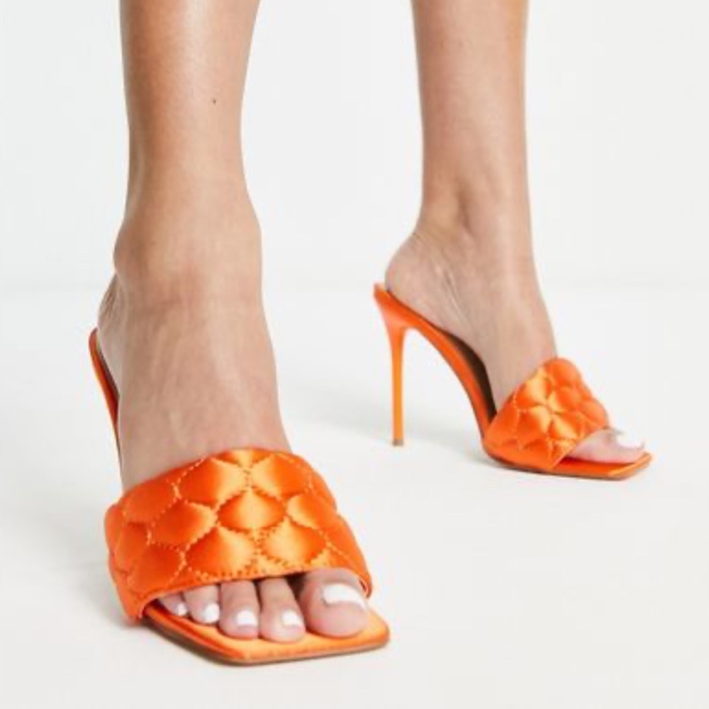 NEW Orange Quilted High Heels